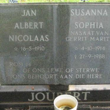 JOUBERT Jan Albert Nicolaas 1910- &amp; Susanna Sophia  1914-1988