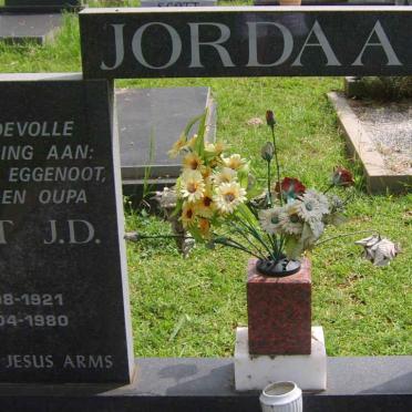 JORDAAN Gert J.D. 1921-1980 &amp; Belia Maria Magdalena 1932-1999