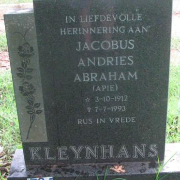 KLEYNHANS Jacobus Andries Abraham 1912-1993