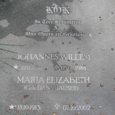 KOK Johannes Willem 1911 1988 &amp; Maria Elizabeth DANNHAUSER 1913-2002
