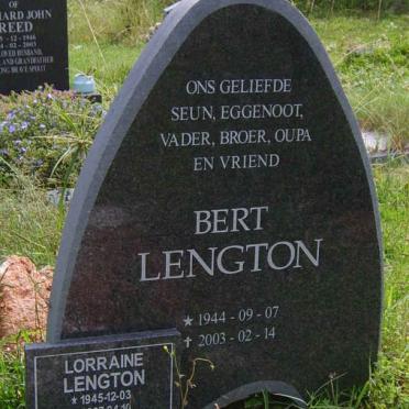 LENGTON Bert 1944-2003 &amp; Lorraine 1945-2007