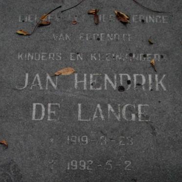 LANGE Jan Hendrik, de 1919-1992