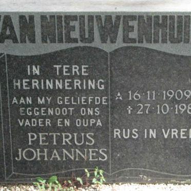 NIEUWENHUIZEN Petrus Johannes, van 1909-1984