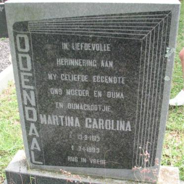 ODENDAAL Martina Carolina 1913-1993