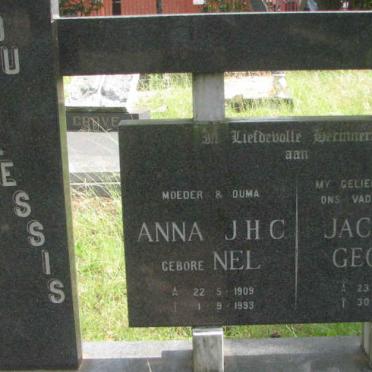 PLESSIS Jacobus George, du 1904-1984 &amp; Anna J.H.C .NEL 1909-1993