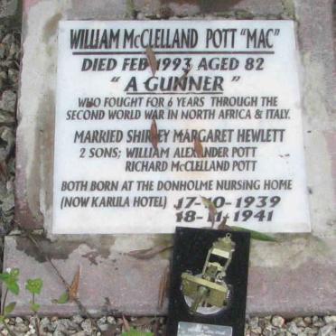 POTT William McClelland -1993 &amp; Shirley Margaret HEWLETT -1971