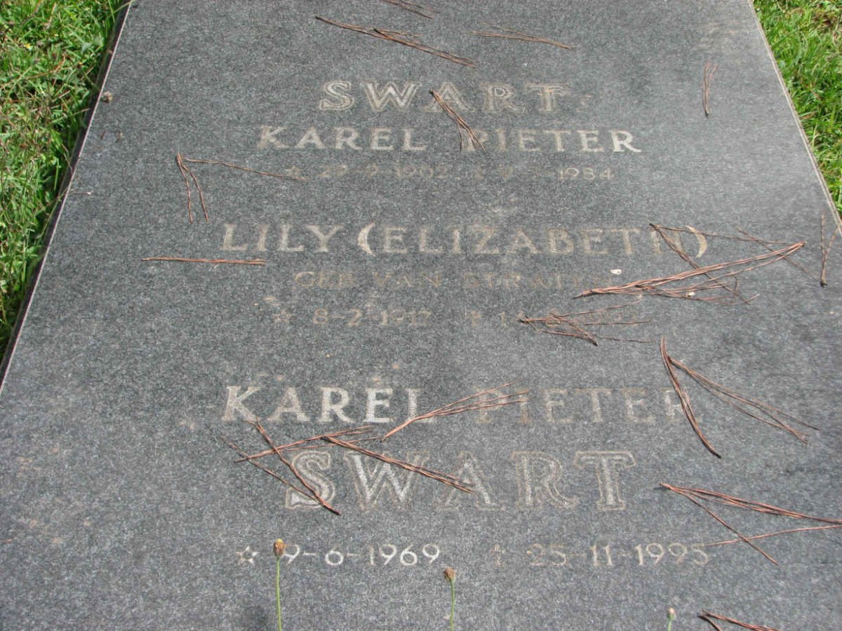 SWART Karel Pieter 1902-1984 &amp; Elizabeth van der ? 1917-19??  :: SWART Karel Pieter 1969-1995