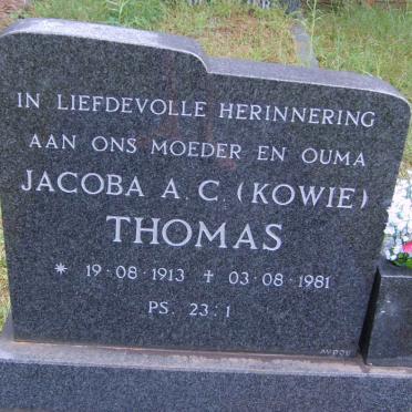 THOMAS Jacoba A.C. 1913-1981