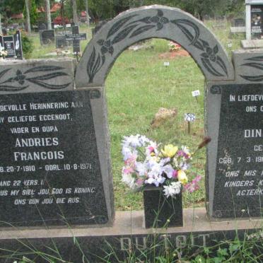 TOIT Andries Francois, du 1910-1971 &amp; Dina Maria UYS 1914-2007