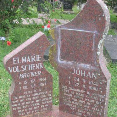 VOLSCHENK Johan 1942-1990 &amp; Elmarie BRUWER 1944-1997