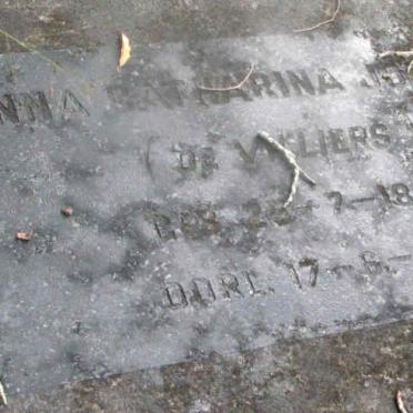 VILLIERS Anna Catharina, de nee JOUBERT 1897-1959