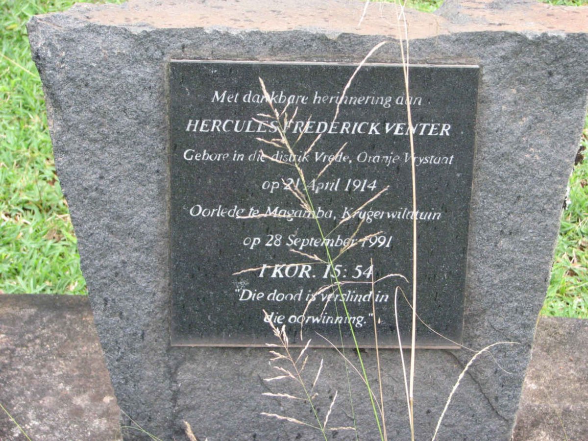 VENTER Hercules Frederick 1914-1991
