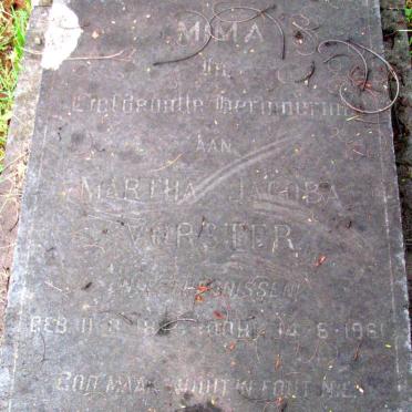 VORSTER Martha Jacoba nee THEUNISSEN 18??-1961