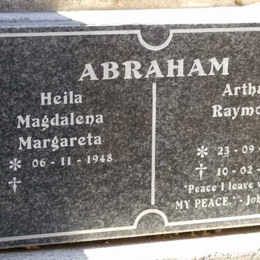 ABRAHAM Arthur Raymond 1934-2009 &amp; Heila Magdalena Margareta 1948-