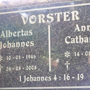 VORSTER Albertus Johannes 1946-2008 &amp; Anna Catharina 1951-