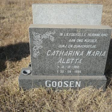 GOOSEN Catharina Maria Aletta 1912-1996