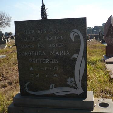 PRETORIUS Dorothea Maria 1924-1990