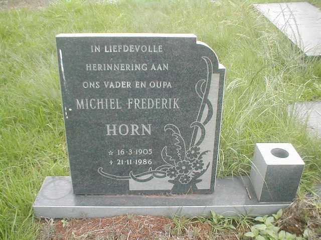 HORN Michiel Frederik 1905-1986