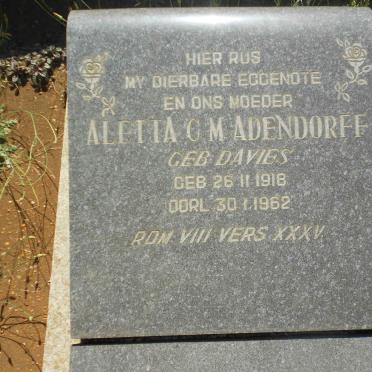 ADENDORFF Aletta C.M. nee DAVIES 1918-1962