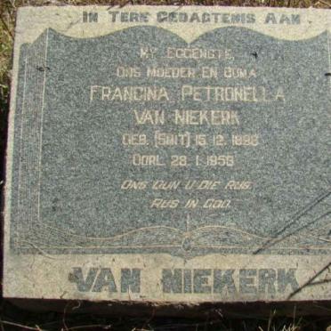 NIEKERK Francina Petronella, van nee SMIT 1898-1958