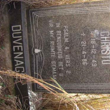 DUVENAGE Christo 1949-1986