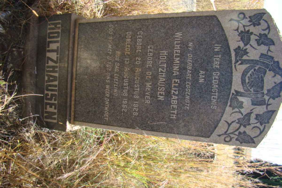 HOLTZHAUSEN Wilhelmina Elizabeth nee DE MEYER 1928-1952