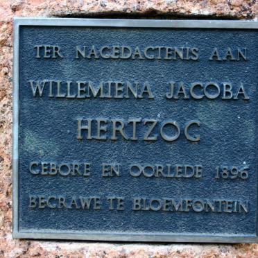 HERTZOG Willemiena Jacoba 1896-1896 