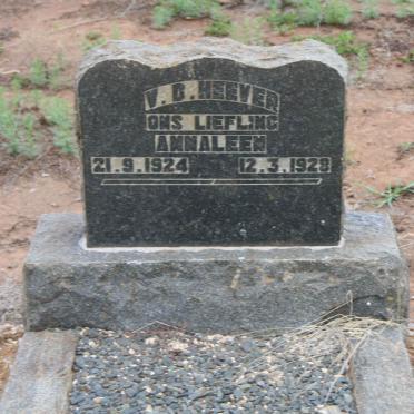 HEEVER Annaleen, v.d. 1924-1928