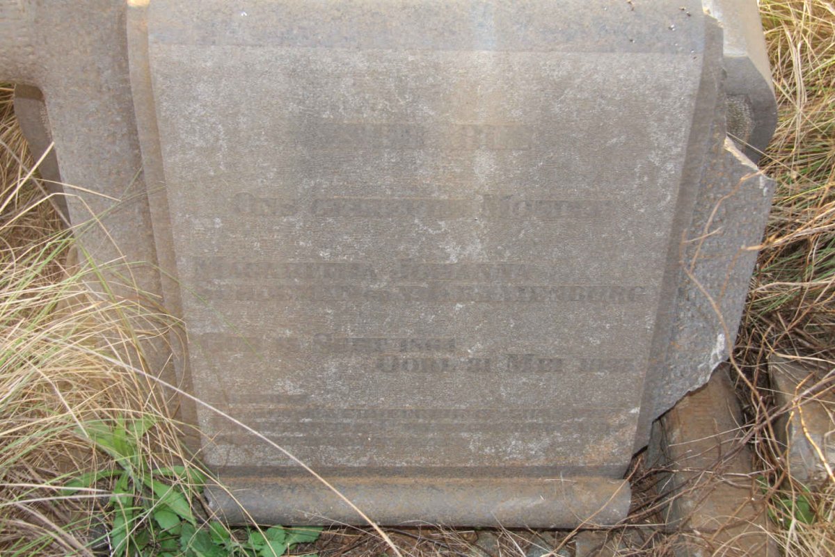 SCHOEMAN Magaritha Johanna nee V. KRAAYENBURG 1864-1935