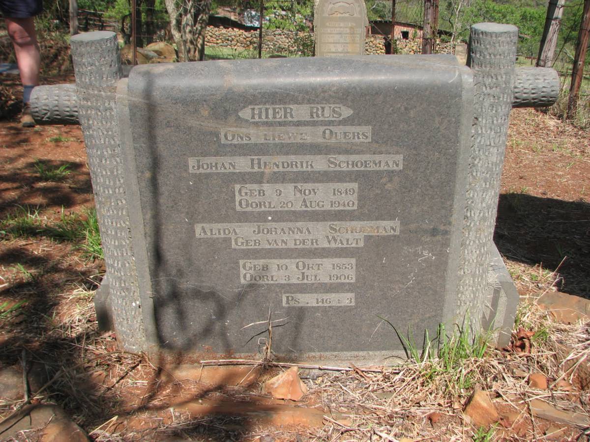 SCHOEMAN Johan Hendrik 1849-1940 &amp; Alida Johanna VAN DER WALT 1853-1906