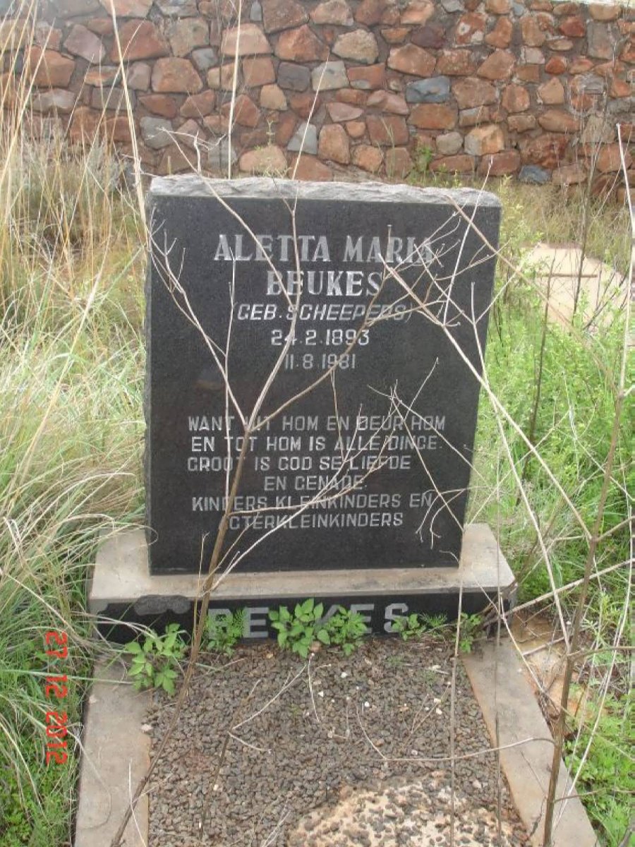 BEUKES Aletta Maria 1893-1981