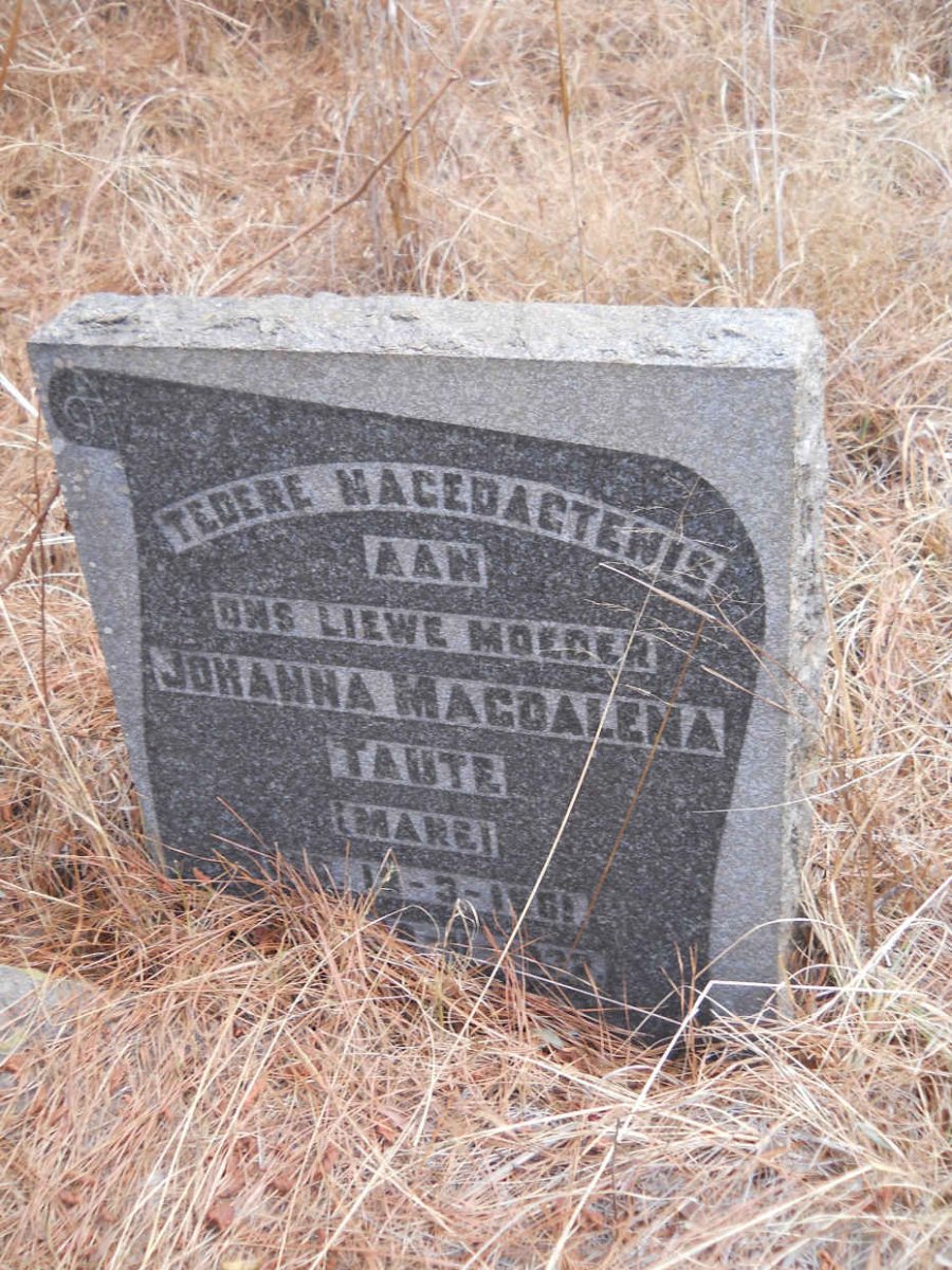 TAUTE Johanna Magdalena nee MARÉ 1861-1932