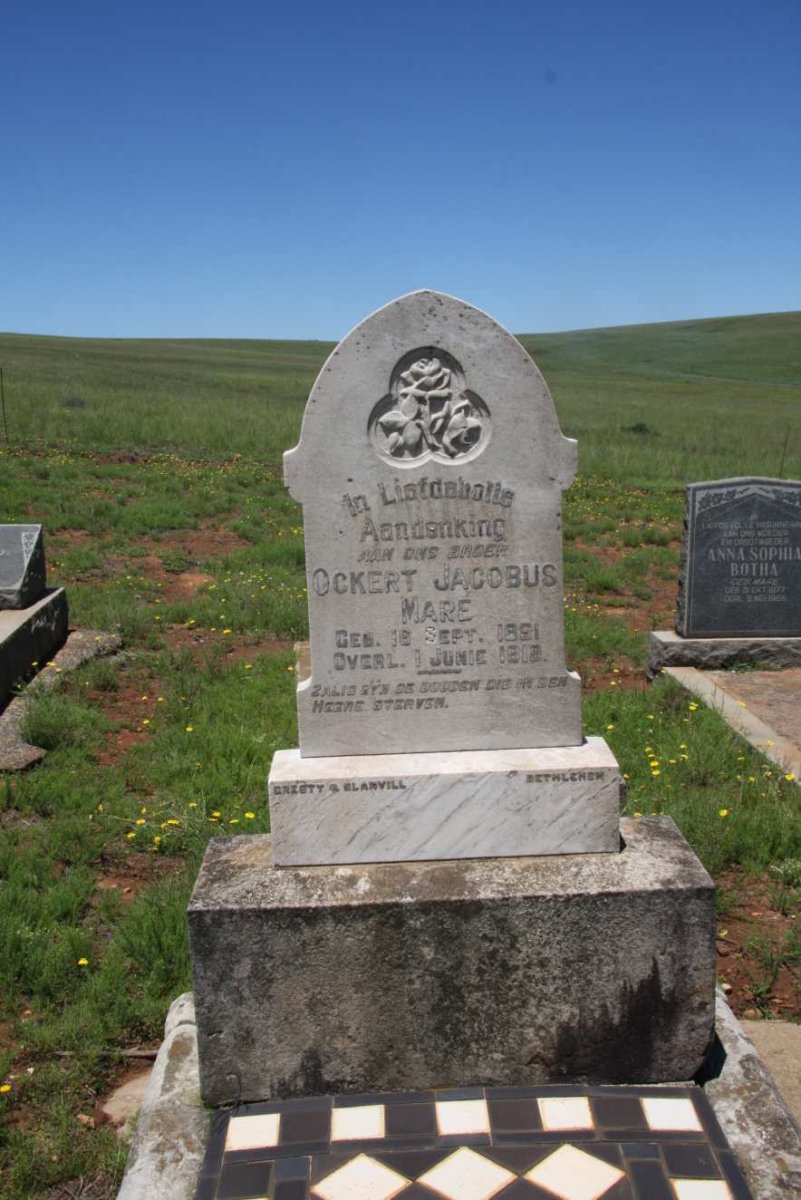 MARÉ Ockert Jacobus 1891-1918