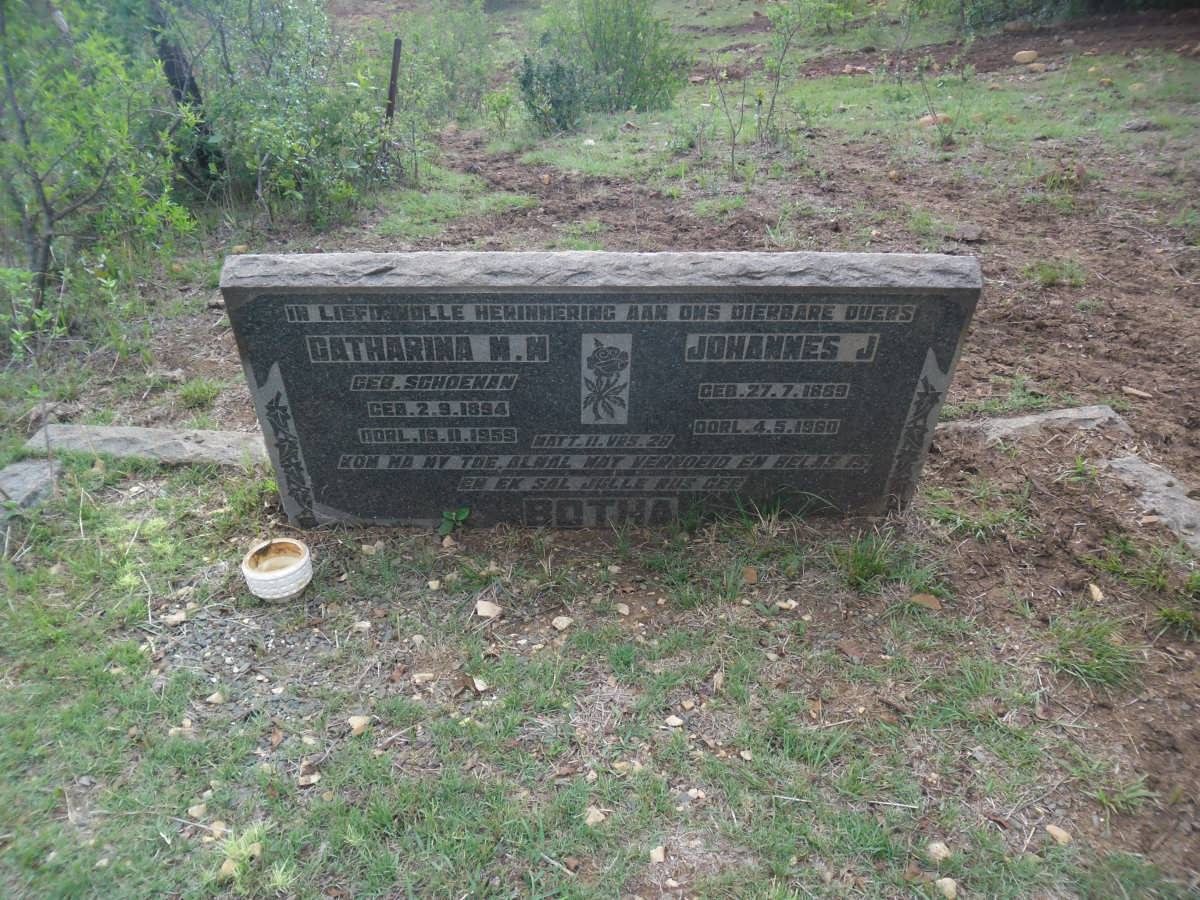 BOTHA Johannes J. 1889-1960 &amp; Catharina M.N. SCHOEMAN 1894-1959