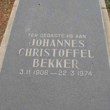 BEKKER Johannes Christoffel 1908-1974