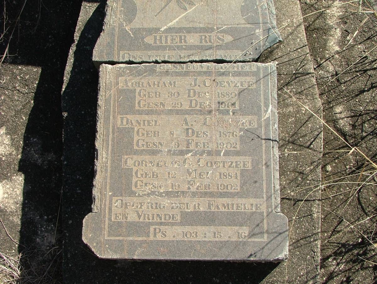 COETZEE Abraham J. 1880-1901 :: COETZEE Daniel A. 1876-1902 :: COETZEE Cornelis G. 1884-1902