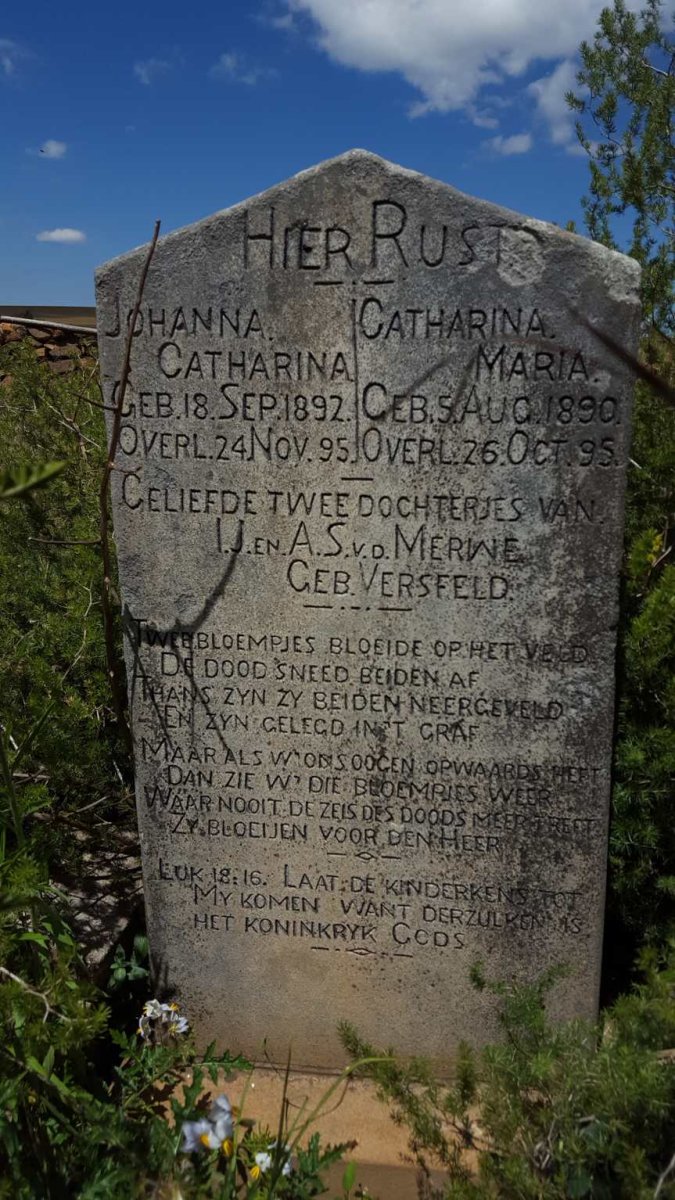 MERWE Catharina Maria, van der 1890-1895 :: VAN DER MERWE Johanna Catharina 1892-1895