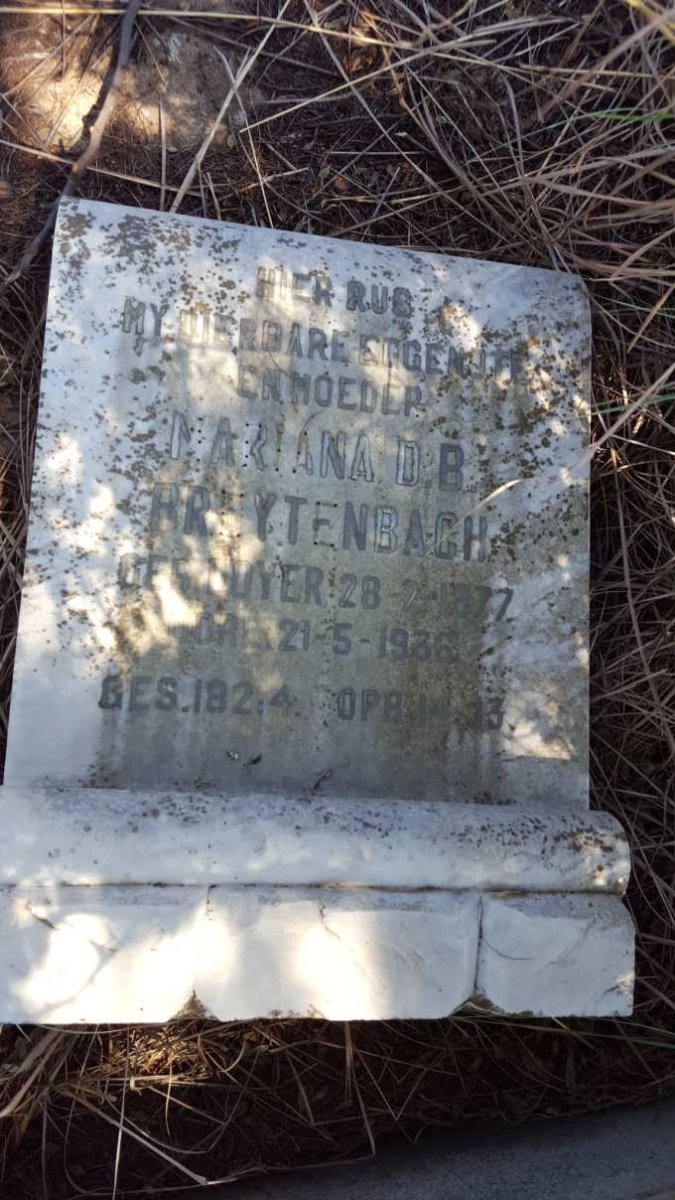 BREYTENBACH Mariana D.B. nee DOYER 1877-1936