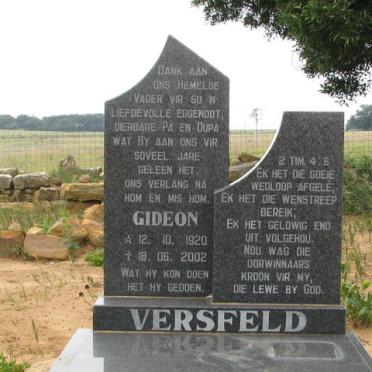 VERSFELD Gideon 1920-2002 &amp; Christina Johanna Maria SCHREUDER 1923-2015