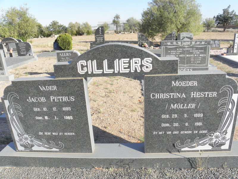 CILLIERS Jacob Petrus 1885-1985 &amp; Christina Hester MÖLLER 1889-1981