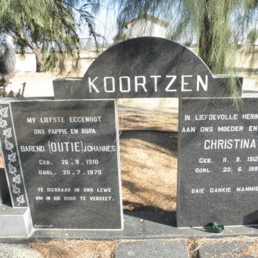 KOORTZEN Barend Johannes 1910-1979 &amp; Christina 1912-1988