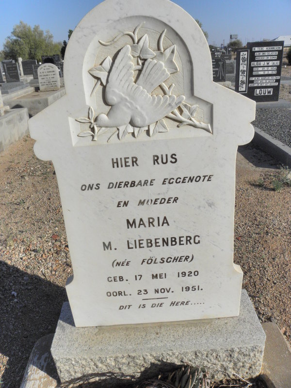 LIEBENBERG Maria M. nee FÖLSCHER 1920-1951