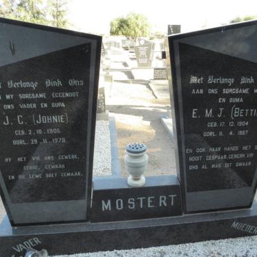 MOSTERT J.C.1906-1978 &amp; E.M.J. 1904-1987