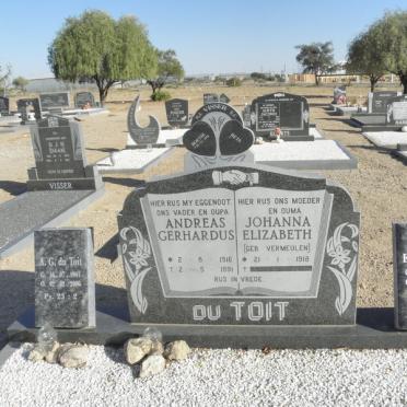 TOIT Andreas Gerhardus, du 1916-1991 &amp; Johanna Elizabeth VERMEULEN 1918-