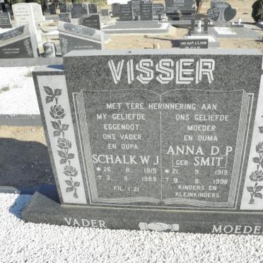VISSER Schalk W.J. 1915-1989 &amp; Anna D.P. SMIT 1919-1998