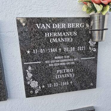 BERG Hermanus,van der 1944-2021 & Petro 1946-