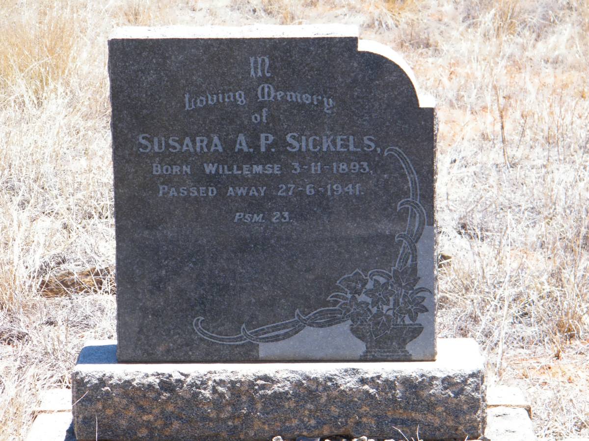 SICKELS Susara A.P.nee WILLEMSE 1893-1941