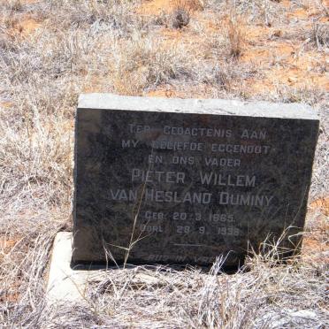 DUMINY Pieter Willem Van Hesland 1865-1938