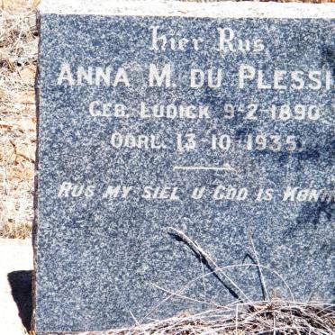 PLESSIS Anna M., du nee LUDICK 1890-1935