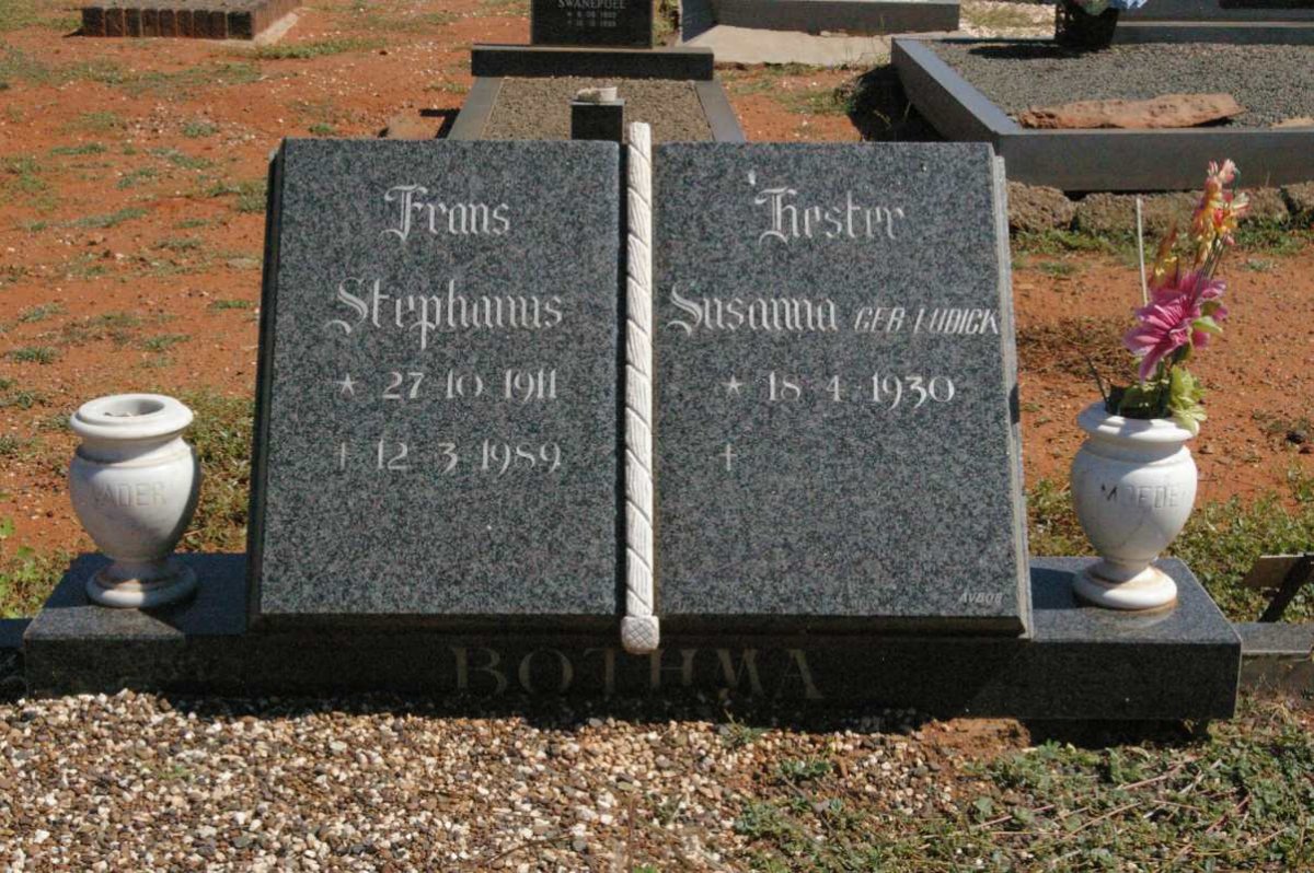 BOTHMA Frans Stephanus 1911-1989 &amp; Hester Susanna LUDICK 1930-